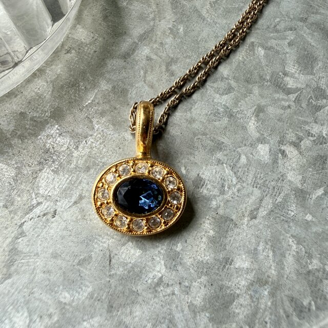 NA182-【 AVON 】エイボン・ヴィンテージネックレス 1980's Sapphire