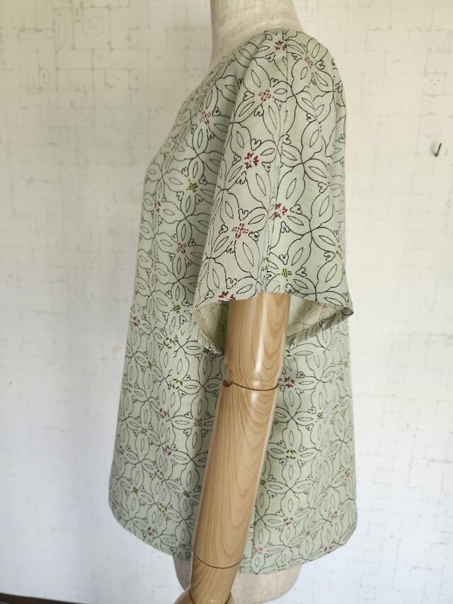着物リメイク Vネックフレンチスリーブブラウス | iichi 日々の暮らし