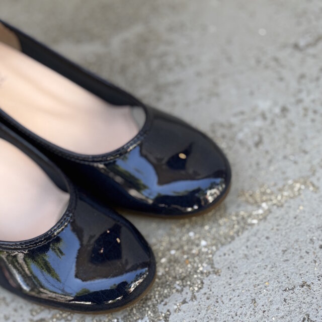 Christian Louboutin ネイビー エナメル パンプス36 レディース