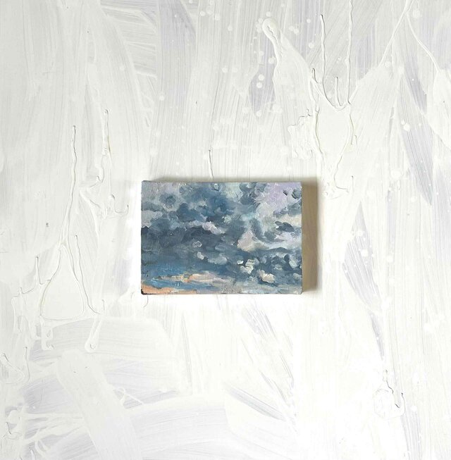 原画 油彩「朝空 20260710」絵画・サムホールサイズ （16×23㎝）アート