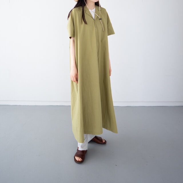 open collar pullover one piece/lime | iichi 日々の暮らしを心地よく