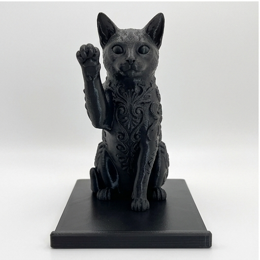 猫（オシキャット）のスマホスタンド 卓上 シルクブラック | iichi