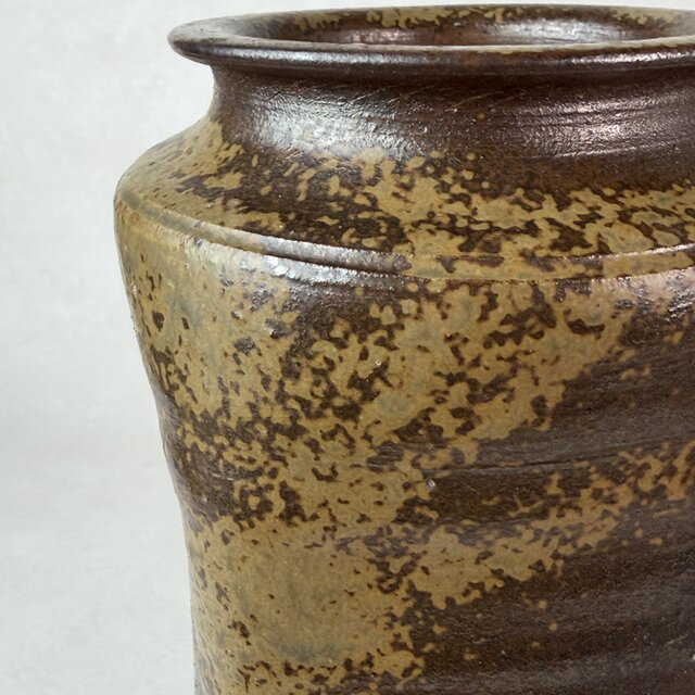0016 備前焼 管耳付花入 陶峰 花器 日本六古窯 フラワーベース 華道