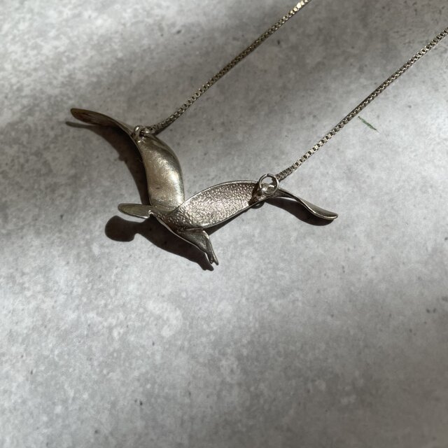 風と渡り鳥のヴィンテージペンダント｜スペイン製 925シルバー｜43cm