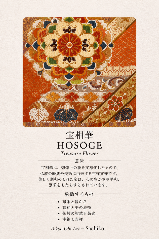 一点物】帯アート「華円」｜正絹 袋帯 インテリアアート 和モダン