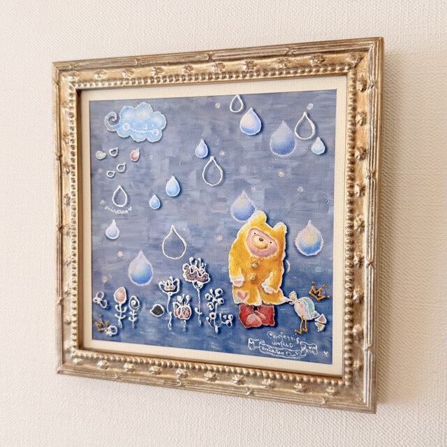 手彩色ジクレー版画・Rainy day is not so bad（額装） | iichi 日々の
