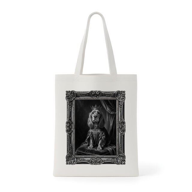 犬（コッカースパニエル）トートバッグ ルネサンス風モノクロアート