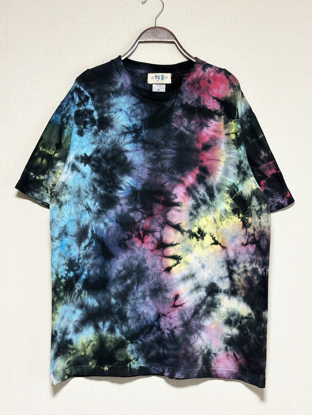 タイダイ Tシャツ XLサイズ カラフル×ブラック Hippies Dye HD26-35
