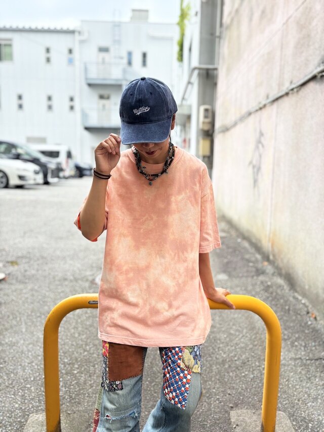 タイダイビッグシルエット Tシャツ Lサイズ ダスティピンク ムラ染め