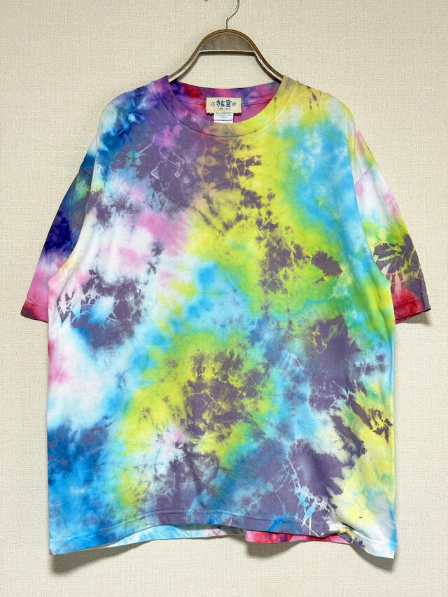 タイダイビッグシルエット Tシャツ Lサイズ カラフル ムラ染め Hippies
