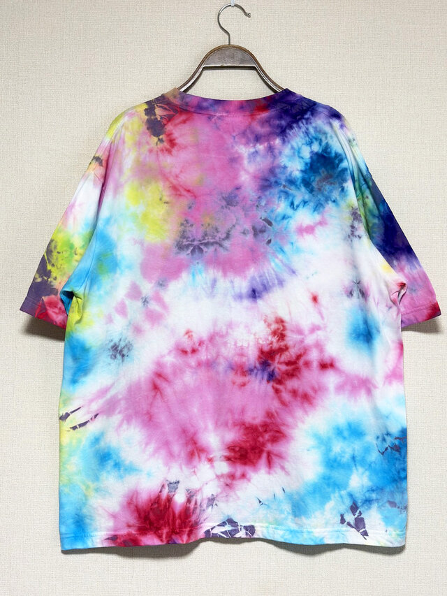 タイダイビッグシルエット Tシャツ Lサイズ カラフル ムラ染め Hippies