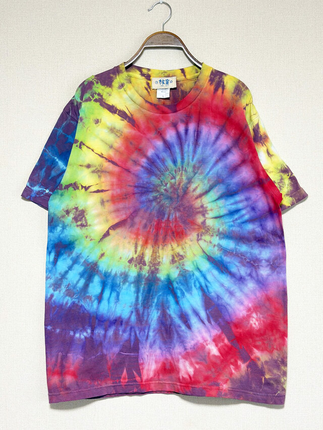 CVTVLIST 22SS H.N.D L/S Tee ダイダイ柄ブリーチ 総柄 タイダイ Tシャツ Lサイズ カラフル スパイラル Hippies Dye HD26-40