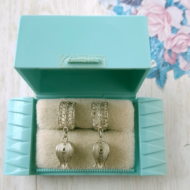 silver800》 filigree tulip dangle シルバー800 ヴィンテージ