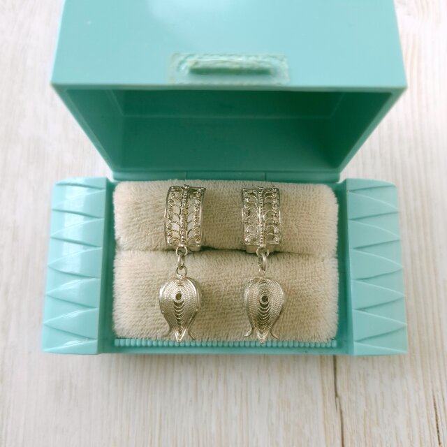 silver800》 filigree tulip dangle シルバー800 ヴィンテージ