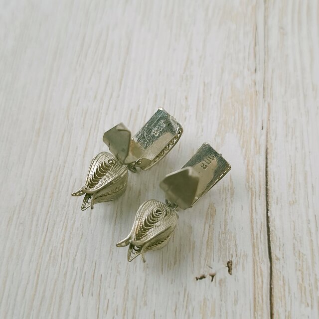 silver800》 filigree tulip dangle シルバー800 ヴィンテージ