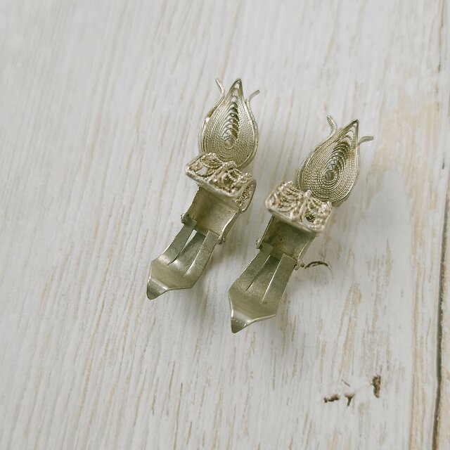 silver800》 filigree tulip dangle シルバー800 ヴィンテージ