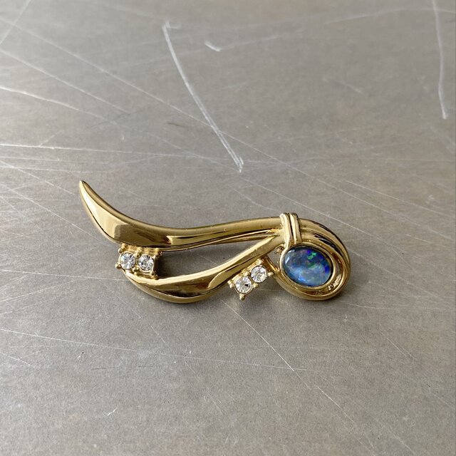 Vintage retro crystal bijou opearl brooch | iichi 日々の暮らしを