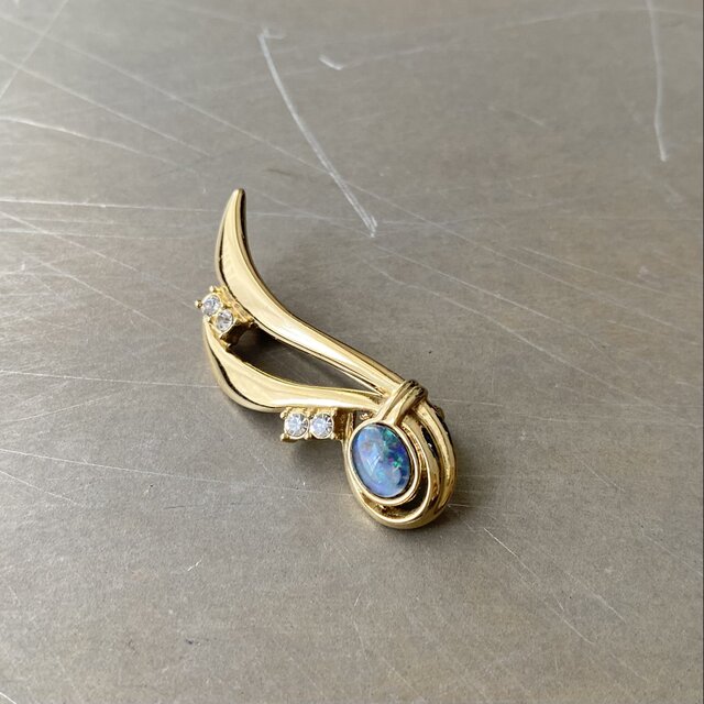Vintage retro crystal bijou opearl brooch | iichi 日々の暮らしを