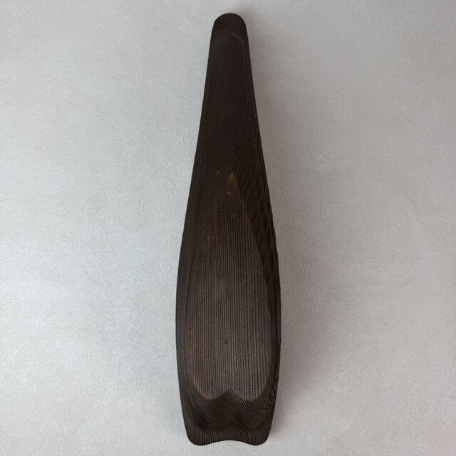 0021 焼杉 泊舟花器 舟形花器 花器 フラワーベース / 茶趣 茶花 華道