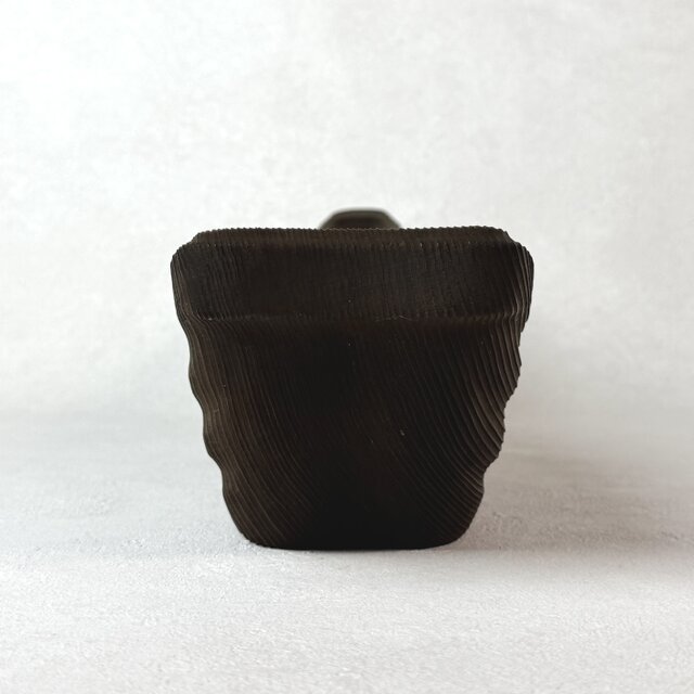 0021 焼杉 泊舟花器 舟形花器 花器 フラワーベース / 茶趣 茶花 華道