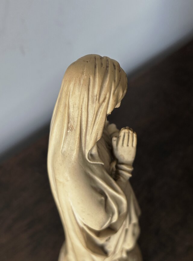 無原罪 聖母 マリア像 石膏 立像 32cm フランス アンティークフランス