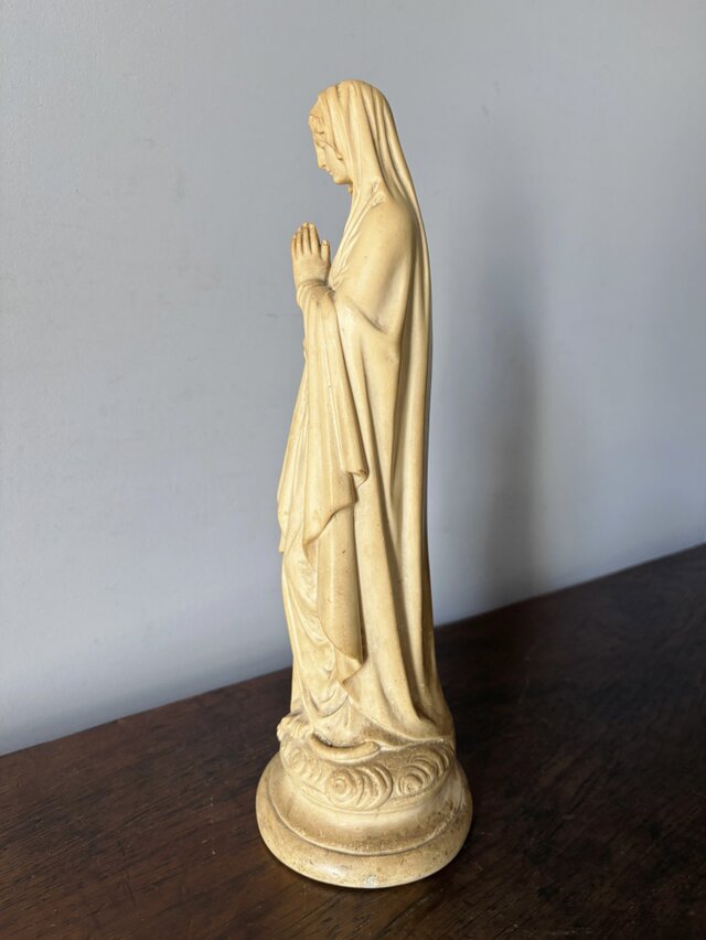 無原罪 聖母 マリア像 石膏 立像 32cm フランス アンティークフランス