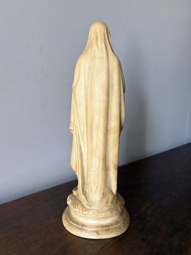 無原罪 聖母 マリア像 石膏 立像 32cm フランス アンティークフランス