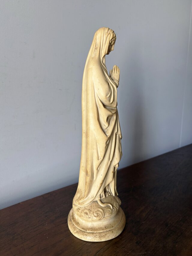 無原罪 聖母 マリア像 石膏 立像 32cm フランス アンティークフランス