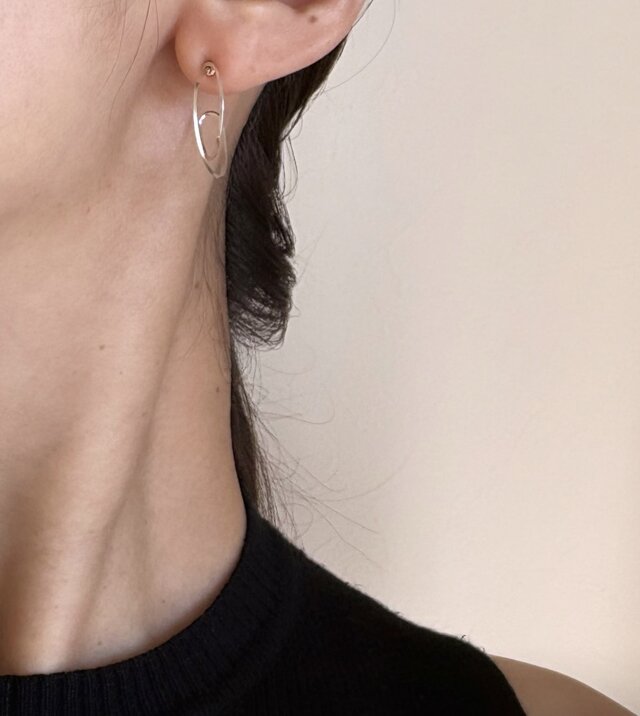 silver925 Cross hoop フープピアス | iichi 日々の暮らしを心地よく