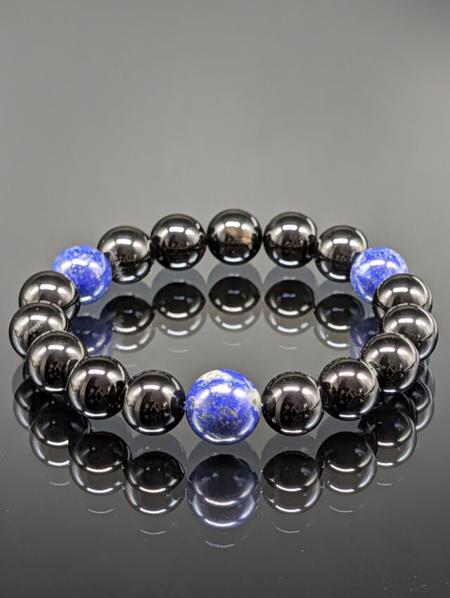 パワーストーン】ラピスラズリ モリオン 10mm 親玉12mm ブレスレット