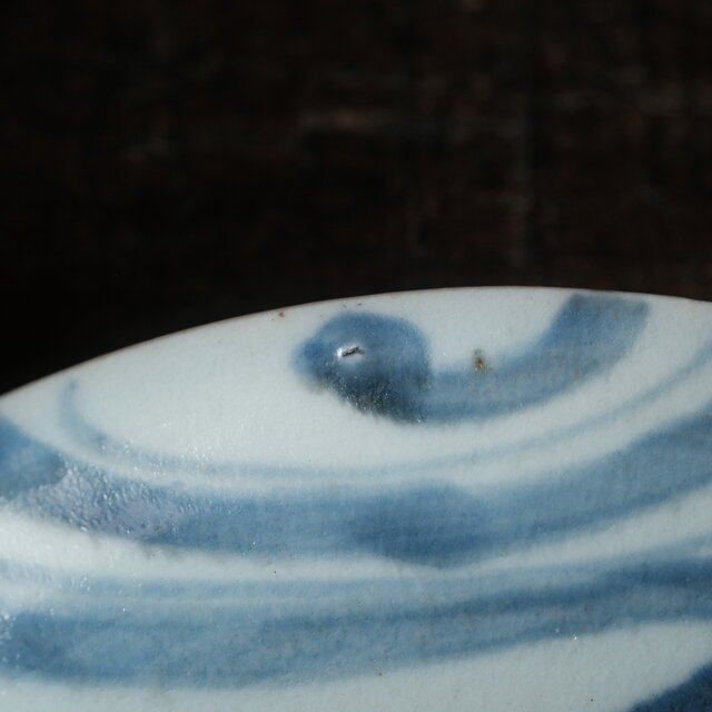 伊万里 花と蝶々◇花蝶文染付中皿 骨董器 antiques アンティーク和食器