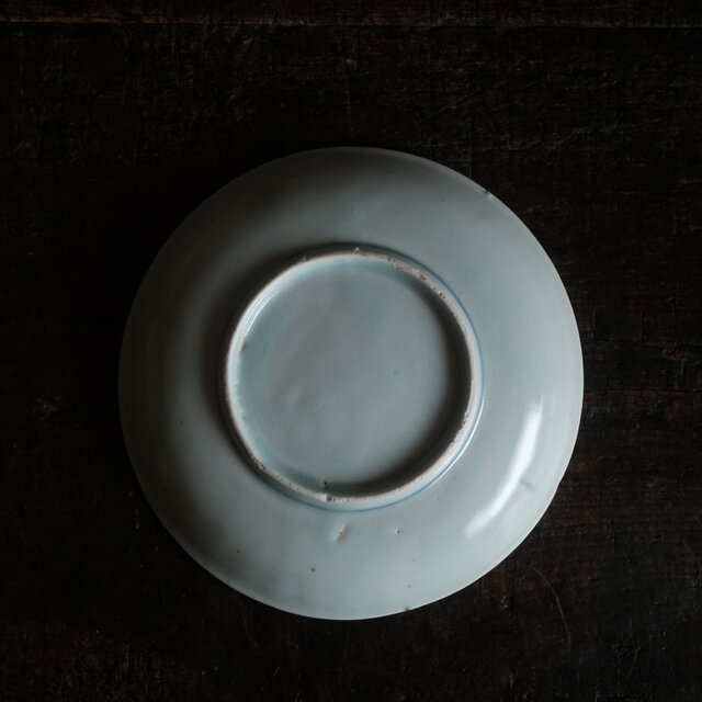 伊万里焼 花と蝶々◇花蝶文染付中皿 骨董器 antiques アンティーク和