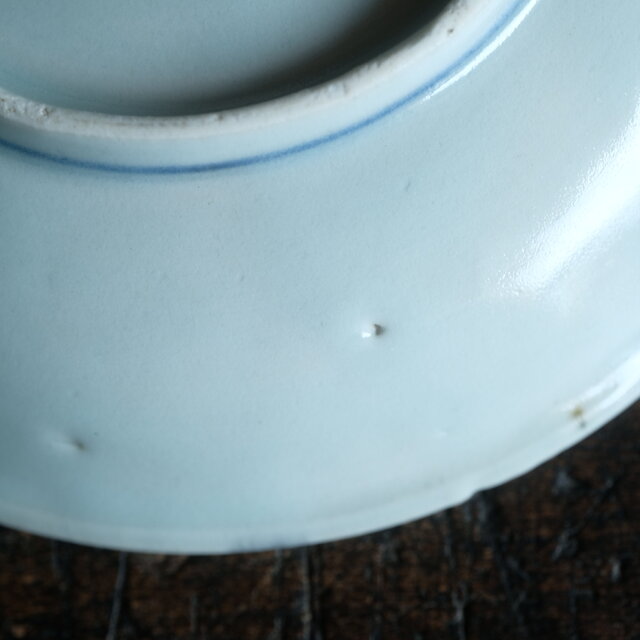 伊万里焼 花と蝶々◇花蝶文染付中皿 骨董器 antiques アンティーク和