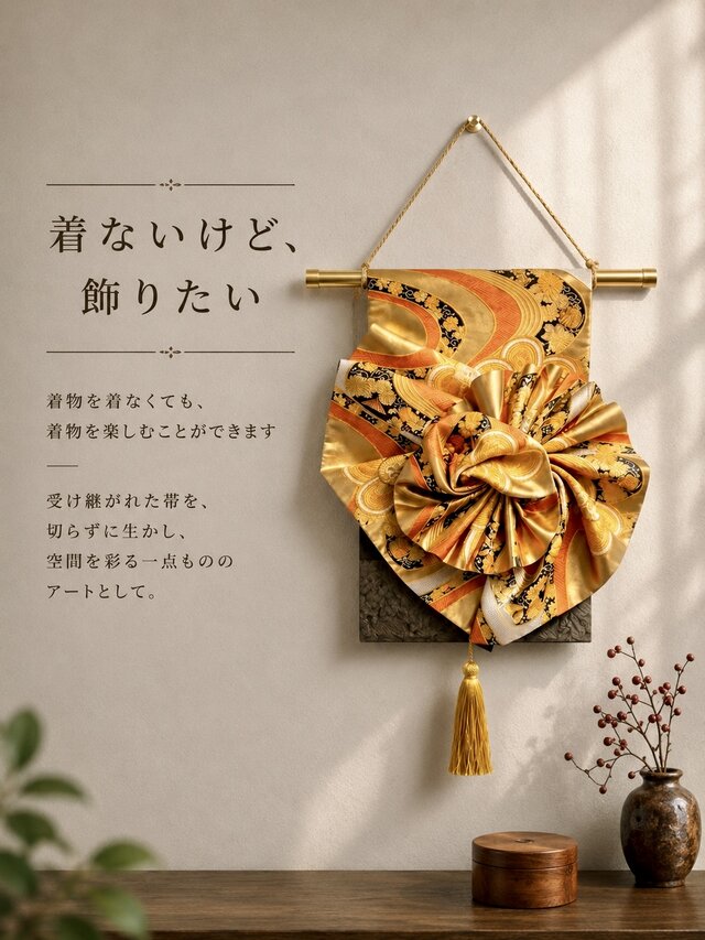 一点物】宝尽くし帯アート｜高級和風インテリア・正絹壁掛け | iichi