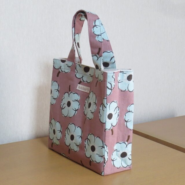 ミニスクエアトートバッグ☆花柄（ピンク） | iichi 日々の暮らしを