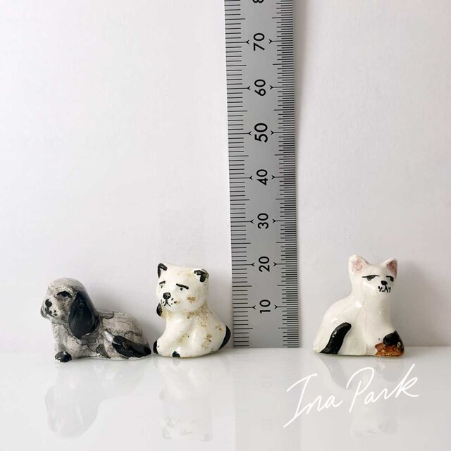 フェーブ ロボット ミニチュア陶器 1993年のヴィンテージフェーブ 子犬のフェーヴ フランス製 ミニチュア