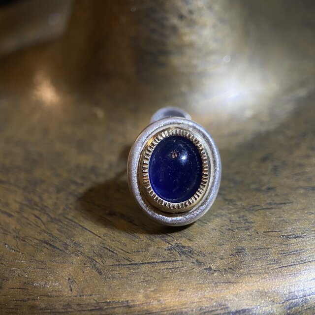 ブルーサファイア 8×10mm｜オーバルカボション｜K10×Silver925 額縁