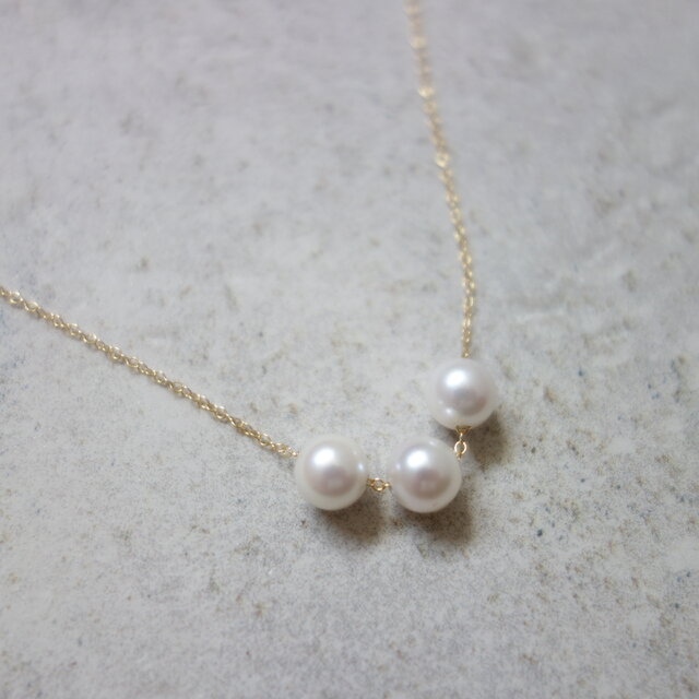 AKOYA three pearls necklace | iichi 日々の暮らしを心地よくする