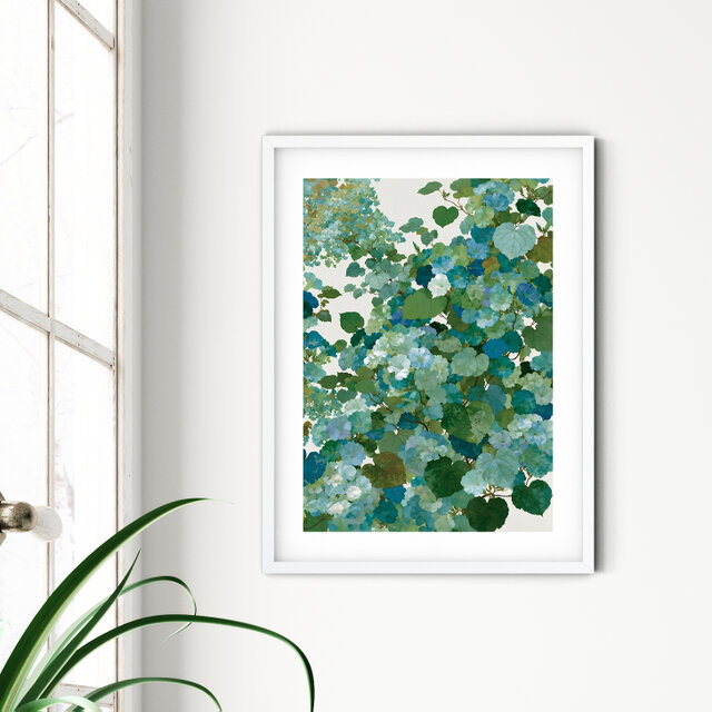 初夏に溶け込む朝顔 タイプA 】ボタニカルアート 植物画 水彩画 絵画
