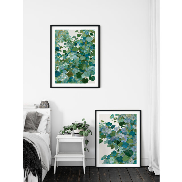 初夏に溶け込む朝顔 タイプA 】ボタニカルアート 植物画 水彩画 絵画