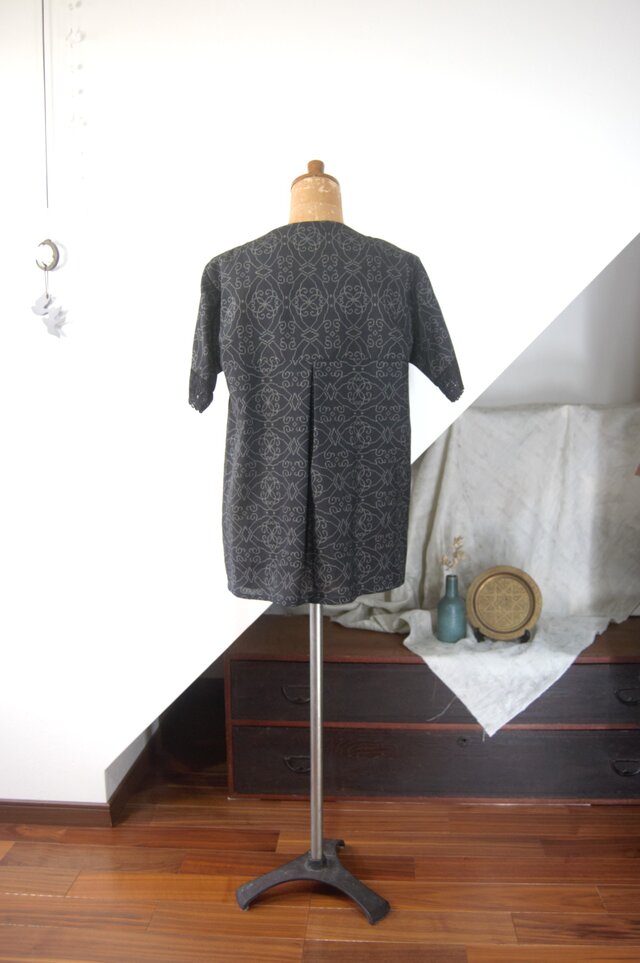 展示品 夏大島 レース合わせのチュニック 着物リメイク | iichi 日々の