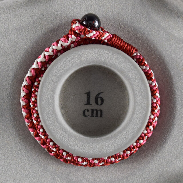 藤三郎X京都あさひ屋 正絹天然石二重巻 組紐ブレスレット 赤