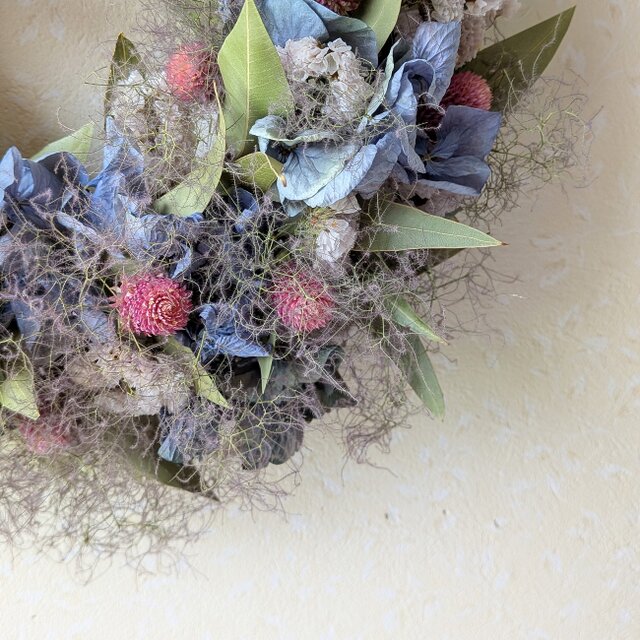 スモークツリーと紫陽花のハーフリース（爽やかサマー） | iichi 日々