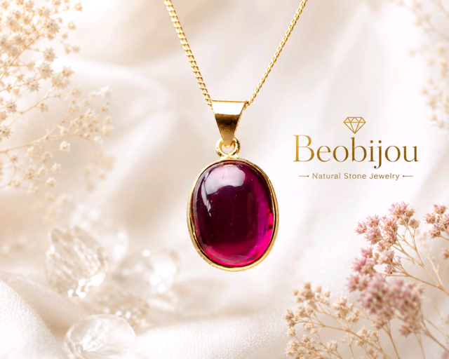 7月誕生石】ルビー 一粒ネックレス｜深紅の天然石｜Beobijou | iichi