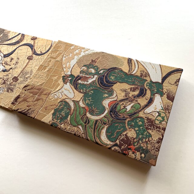 風神雷神図〜ゴールド』 金襴織物御朱印帳 B5見開き御朱印帳 俵屋宗達