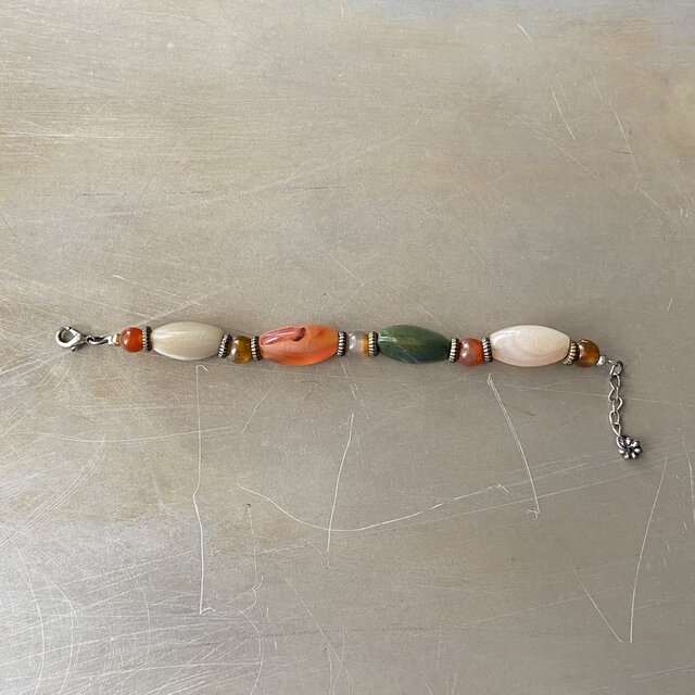 Vintage 90s USA retro multicolor natural stone bracelet | iichi
