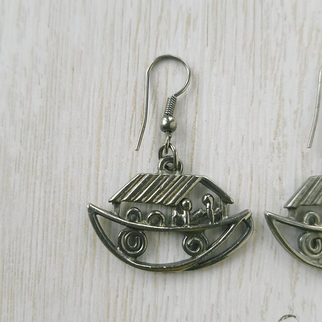 openwork ship dangle ヴィンテージピアス | iichi 日々の暮らしを