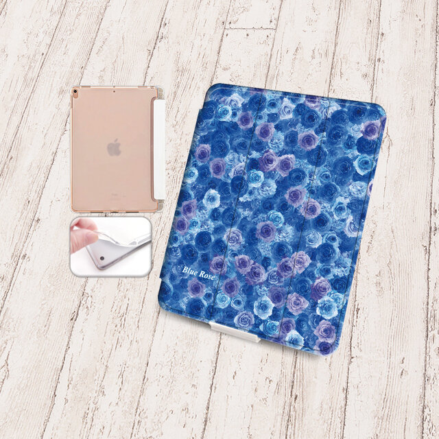 手帳型iPadケース《バックカバー：ソフトタイプ》片面印刷/カメラ穴有