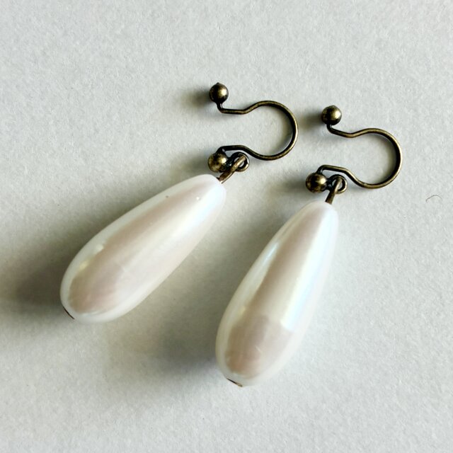 ノンホールピアス No.1258なみだパール | iichi 日々の暮らしを
