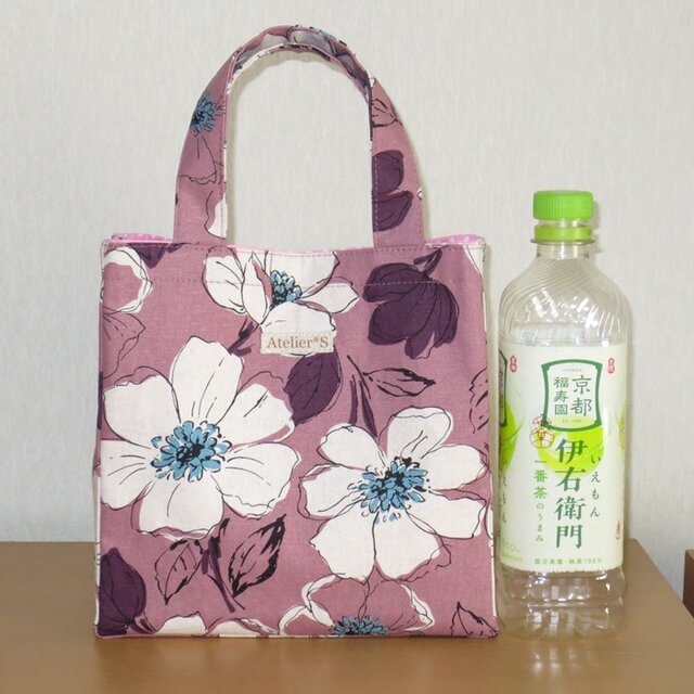 ミニスクエアトートバッグ☆花柄（濃ピンク） | iichi 日々の暮らしを